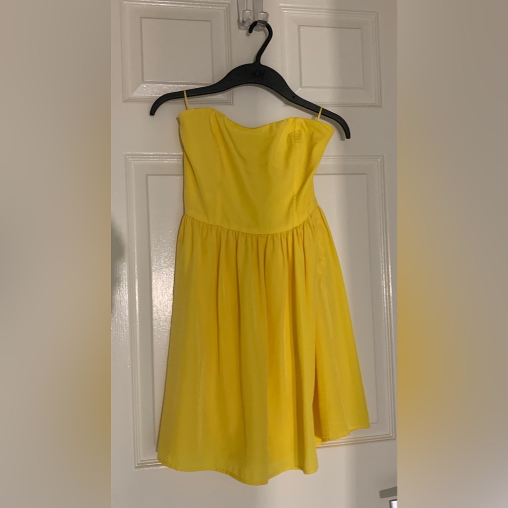 Strapless Yellow Party Dress